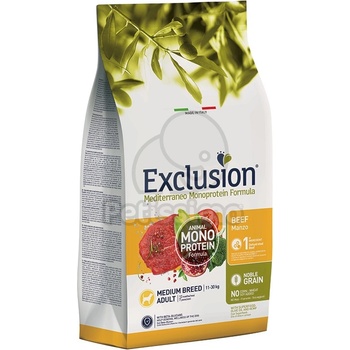 Exclusion Mediterraneo Monoprotein Formula Medium Breed суах храна за кучета - говеждо 3 кг