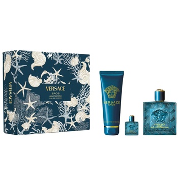 Versace Eros Подаръчен комплект за мъже Размер EDP 100 ml + EDP 5 ml + 150 ml душ гел