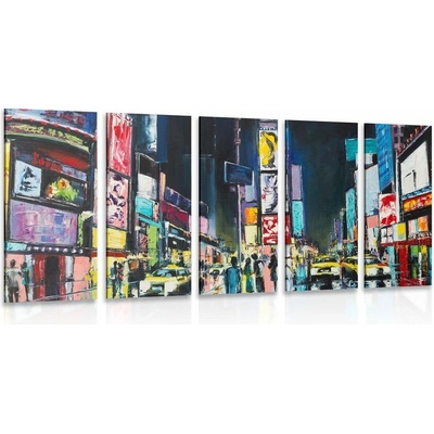 5-dielny obraz farebný New York