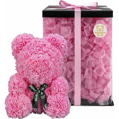 Medvídárek BIG Romantic medvídek z růží 40cm dárkově balený - růžový