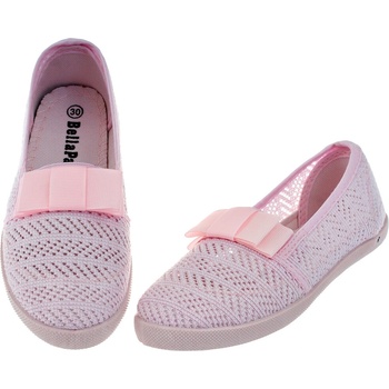 Detské čipkované baleríny s mašľou 6216