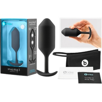 b-Vibe Snug Plug 3 - двойно анално плъгче (180 г) - черно