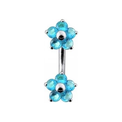 Šperky4U stříbrný piercing do pupíku kytičky BP01106-Q