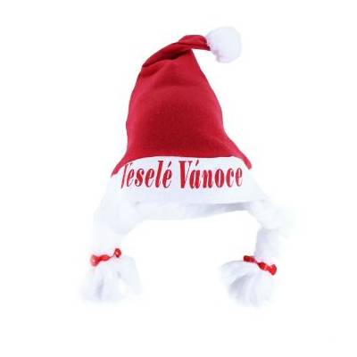 Čepice vánoční s copy - Veselé Vánoce