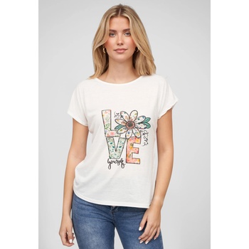 Urban Classics Тениска Viskose T-Shirt mit Love-Blumen Print white XXLUB-24036076-00220 - Камуфлаж, размер XS