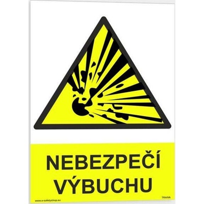 Traiva s.r.o Nebezpečí výbuchu Verze: Samolepka 210 x 297 mm (A4) tl. 0.1 mm - Kód: 08669