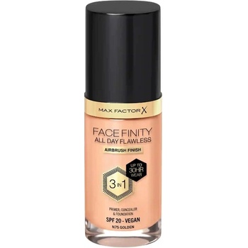 MAX Factor FaceFinity Фон дьо тен 3 в 1 All Day Flawless, SPF20, N75 Golden, 30 ml
