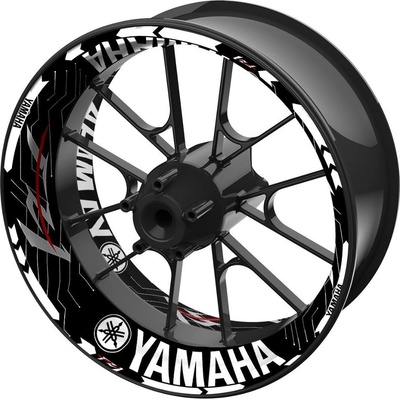 SEFIS jednodielne polepy na kolesá YAMAHA FZ1 čierno-bielá