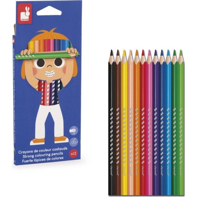 Janod Colorino trojhranné pastelky 12 farieb J07408