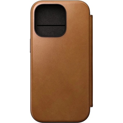 Nomad Modern Leather Folio MagSafe iPhone 16 Pro svetlo hnedé