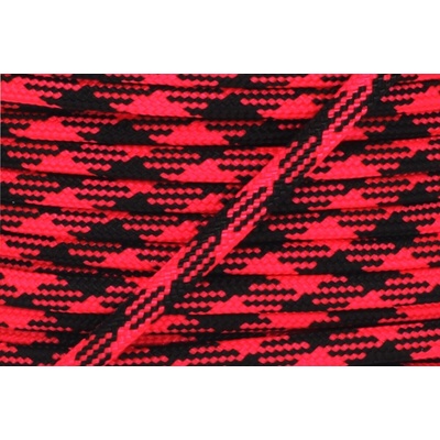 Paracord 550 fluorescentní růžová x černá Jednotka: 50m