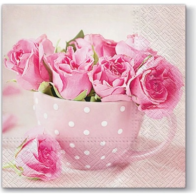 TaT Roses in a Cup 33x33cm