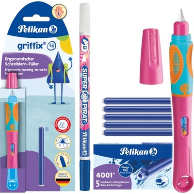 Plniace pero Pelikan ružové pre ľavákov set