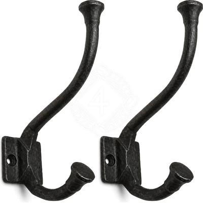 Mystic Colonial Hardware Rustikální litinový dvojháček na stěnu 13cm, 2 kusy