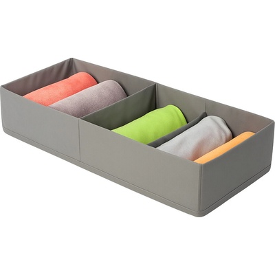 VERK GROUP Organizér do šatny, 2 přihrádky, textilní šedý 51 x 20 x 10 cm