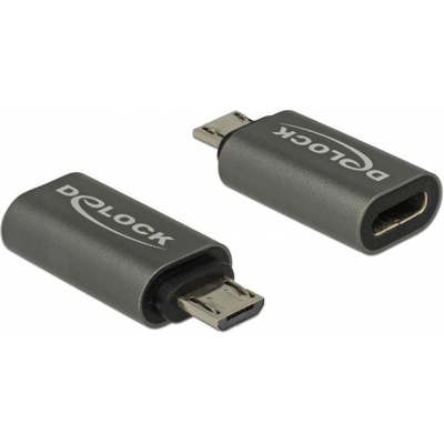 Delock Адаптер Delock, USB 2.0, Micro-B мъжко - USB Type-C женско, Черен