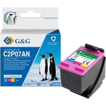 G&G Касета за HP Envy 7640/OfficeJet 200/OfficeJet 5746/OfficeJet 8045 - Cyan/Magenta/Yellow - 62CLXL - G&G - Неоригинална, Заб. : 600 брой копия (62CLXL)