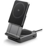 Spigen EF302MOQ Настолно зарядно устройство 2в1 25W, Qi2, ЧЕРНО ACH10399 (ACH10399)