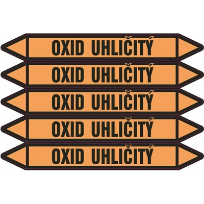 Grafiko | Oxid uhličitý - dle ČSN 13 0072 - Materiál Samolepící PVC folie, Rozměr aršík 5ks šipka 350x52mm
