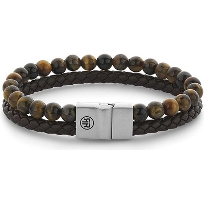 Rebel & Rose Pánský dvojitý náramek s bezpečnostní sponou Full Metal Combo Tiger Lily RR-M0058-S-L