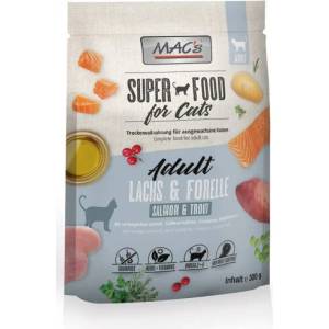 MAC's Mac’s Cat Adult GRAIN FREE, висококачествена храна за пораснали котки, БЕЗ ЗЪРНО, със сьомга и пъстърва, 0, 300 кг - Германия - 80534