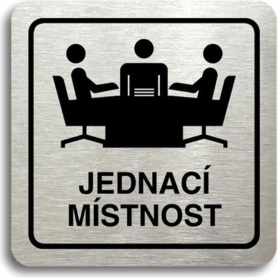 Accept Piktogram „zasadacia miestnosť“ (80 × 80 mm) (strieborná tabuľka – čierna tlač)