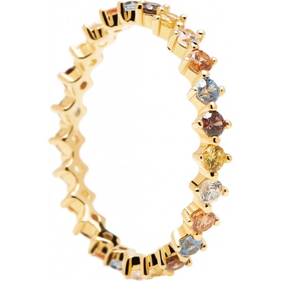 PDPaola Nežný pozlátený prsteň so zirkónmi MINT BIRD Gold AN01 140