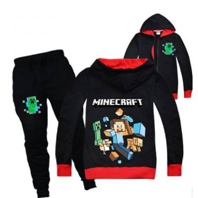 Tepláková souprava MINECRAFT Mikina černá s kapucí + tepláky - 116/122