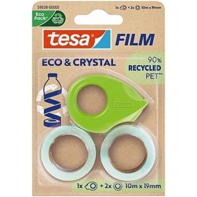 Tesa Eco & Crystal Lepiaca páska s dávkovačom 2 ks 19 mm x 10 m priehľadná