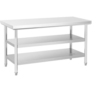 Royal Catering Работна маса от неръждаема стомана - 150 x 70 см - 500 кг - 3 нива RCWT-150X70-3L-E (RCWT-150X70-3L-E)