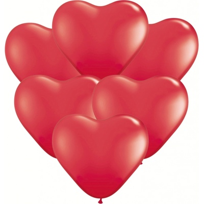 PartyDeco BALÓNIKY latexové Srdiečka červené 25 cm