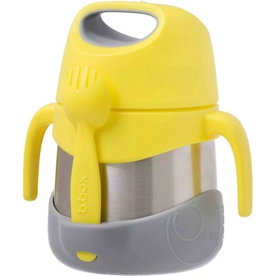 b.box Termoska na jídlo žlutá / šedá 335 ml