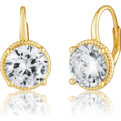 JVD Pozlátené strieborné náušnice so zirkónmi SVLE3452XH2GO00