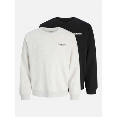 JACK & JONES Блуза Jack and Jones Men's Mason Pack Crew Sweatshirt - Black/White Mel