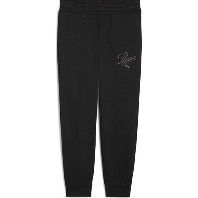 Puma ESSENTIALS SCRIPT SWEAT PANTS FL čierna strieborná