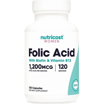 Nutricost Folic Acid with Biotin & Methylcobalamine | Women Series [180 капсули]