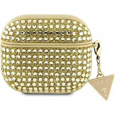 Guess калъф за AirPods 3 златист с висулка Rhinestone Triangle (GUA3HDGTPD)
