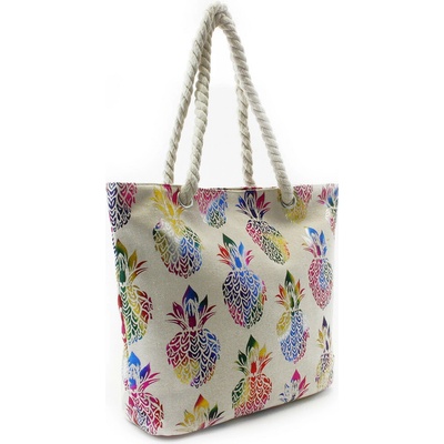 Farebná textilná dámska plážová taška so vzorom Nona