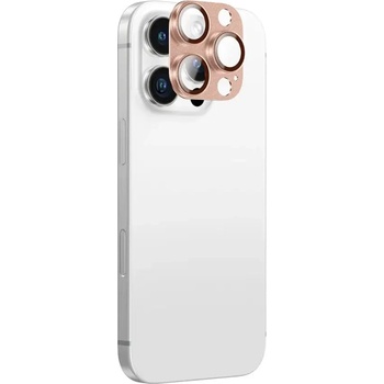 Amazingthing Обектив от закалено стъкло от авиационна сплав за iPhone 16 Pro / 16 Pro Max обектив на камерата - розово злато (IP16CAMPGGLA)