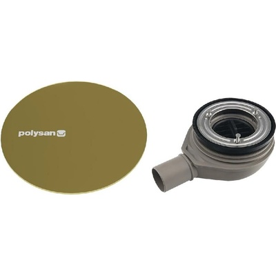 Polysan - Vaničkový sifón Mirai, priemer 90 mm, s krytkou, zlatá 72730G
