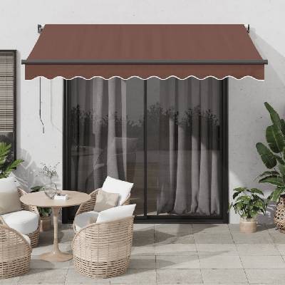zahrada-XL Automatická zatahovací markýza s LED světly hnědá 300 x 250 cm