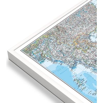 National Geographic Jihovýchodní Asie - nástěnná mapa 97 x 82 cm Varianta: mapa v hliníkovém rámu, Provedení: bílý rám