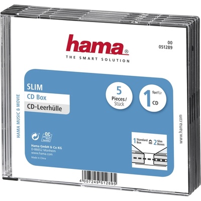 HAMA CD box Slim, 5 ks - 00051289
