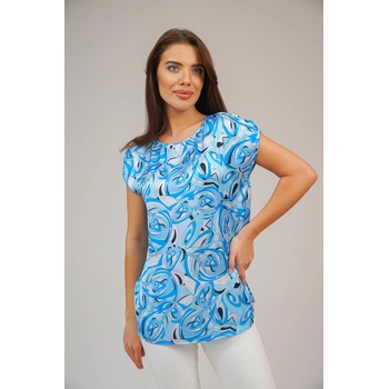 Image 1 of Radek's Collection Дамска елегантна блуза на сини цветя 4190-134