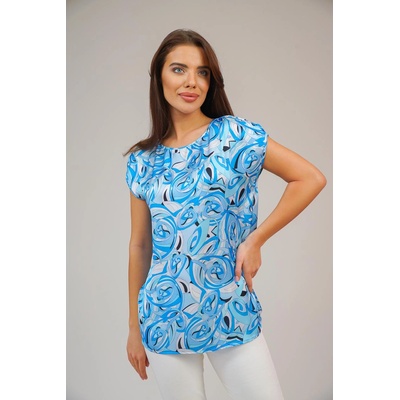 Radek's Collection Дамска елегантна блуза на сини цветя 4190-134