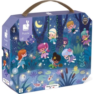 Janod Детски пъзел в куфарче Janod - Феи и лилии, 36 части (J02649) - baby