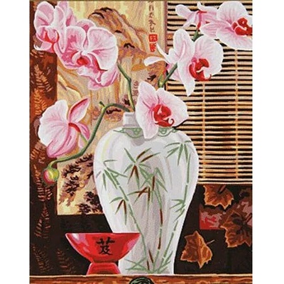 Казанлъшки гоблени Гоблен Орхидеи в бяла ваза Anchor (Немски)