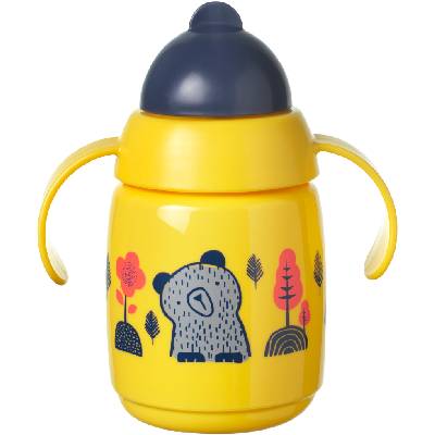 Неразливаща чаша със сламка Tommee Tippee - Superstar, 300 ml, жълта (TT.0223)
