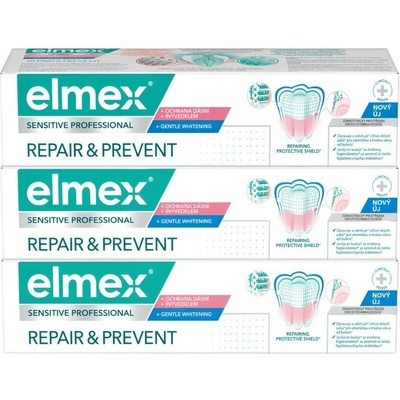 Elmex Sensitive Professional Repair & Prevent Gentle White 3 × 75 ml