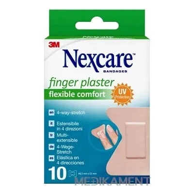 3M Nexcare Flexible Comfort Pružné náplasti 4-smerné elas. na prsty 44,5 mm x 51 mm 10 ks